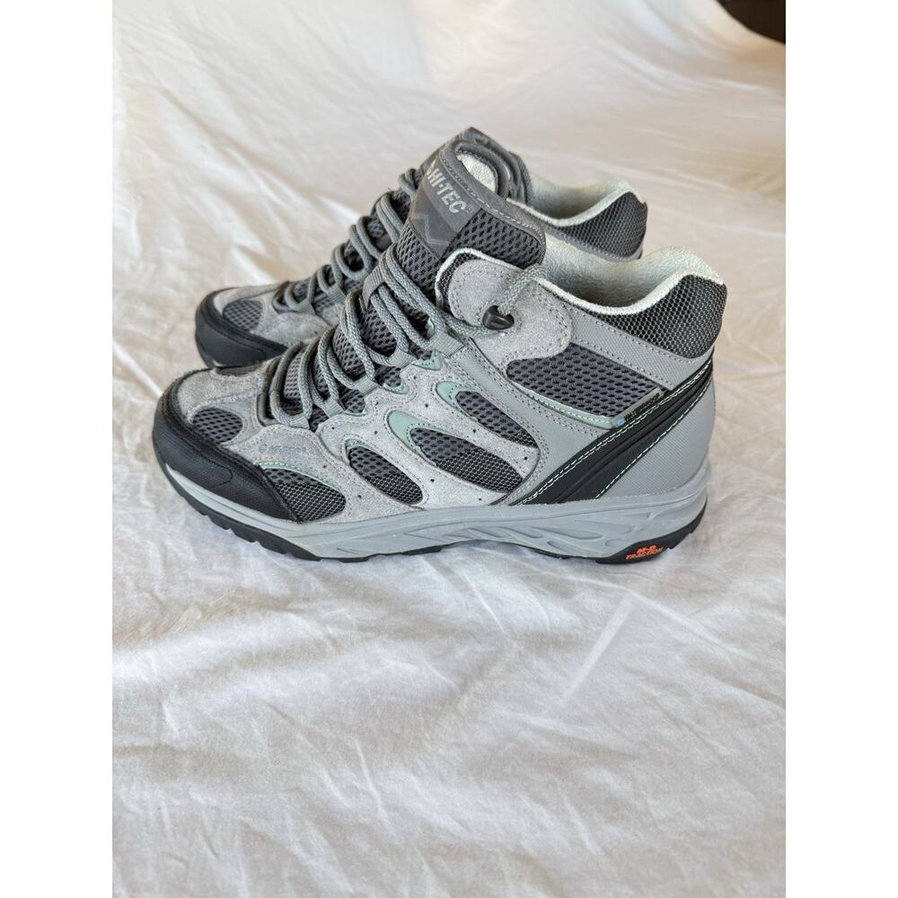 Hi-Tec Bandera Mid Waterproof Hiking Ankle Boots Gray Teal Black Womens 9.5M EUC